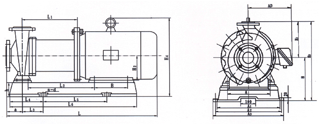 大东海泵业磁力驱动泵安装尺寸图