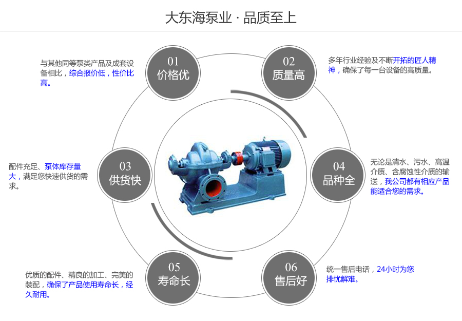 大东海泵业单级双吸清水泵质量保证图