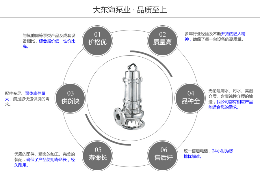 大东海泵业WQP型不锈钢污水泵质量保证图